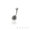 316L SURGICAL STEEL SUNFLOWER NON DANGLE BELLY BUTTON NAVEL RING 